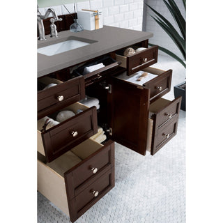 James Martin VanitiesBrittany 48" Single Vanity, Burnished Mahogany w/ 3 CM Grey Expo Quartz Top650 - V48 - BNM - 3GEXAloha Habitat