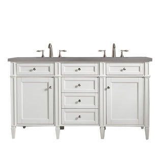 James Martin VanitiesBrittany 60" Double Vanity, Bright White Vanity w/ 3 CM Grey Expo Quartz Top650 - V60D - BW - 3GEXAloha Habitat