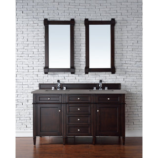 James Martin VanitiesBrittany 60" Double Vanity, Burnished Mahogany w/ 3 CM Grey Expo Quartz Top650 - V60D - BNM - 3GEXAloha Habitat