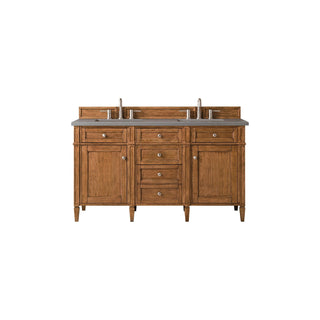 James Martin VanitiesBrittany 60" Double Vanity, Saddle Brown w/ 3 CM Grey Expo Quartz Top650 - V60D - SBR - 3GEXAloha Habitat