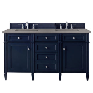 James Martin VanitiesBrittany 60" Double Vanity, Victory Blue w/ 3 CM Grey Expo Quartz Top650 - V60D - VBL - 3GEXAloha Habitat