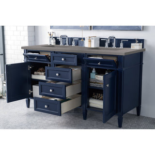 James Martin VanitiesBrittany 60" Double Vanity, Victory Blue w/ 3 CM Grey Expo Quartz Top650 - V60D - VBL - 3GEXAloha Habitat