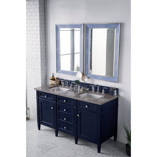 James Martin VanitiesBrittany 60" Double Vanity, Victory Blue w/ 3 CM Grey Expo Quartz Top650 - V60D - VBL - 3GEXAloha Habitat