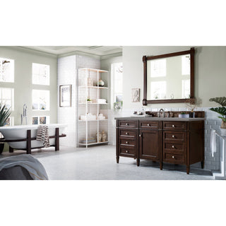 James Martin VanitiesBrittany 60" Single Vanity, Burnished Mahogany w/ 3 CM Grey Expo Quartz Top650 - V60S - BNM - 3GEXAloha Habitat