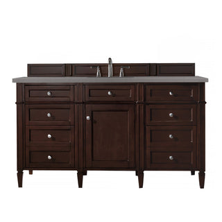 James Martin VanitiesBrittany 60" Single Vanity, Burnished Mahogany w/ 3 CM Grey Expo Quartz Top650 - V60S - BNM - 3GEXAloha Habitat