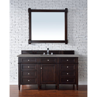 James Martin VanitiesBrittany 60" Single Vanity, Burnished Mahogany w/ 3 CM Grey Expo Quartz Top650 - V60S - BNM - 3GEXAloha Habitat