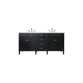 James Martin VanitiesBrittany 72" Double Vanity, Black Onyx w/ 3 CM Ethereal Noctis Quartz Top650 - V72 - BKO - 3ENCAloha Habitat