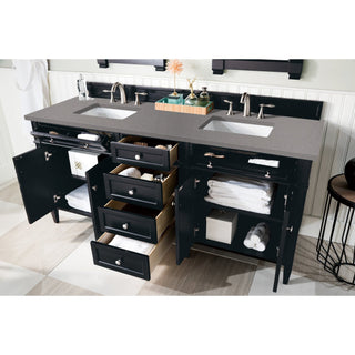 James Martin VanitiesBrittany 72" Double Vanity, Black Onyx w/ 3 CM Grey Expo Quartz Top650 - V72 - BKO - 3GEXAloha Habitat