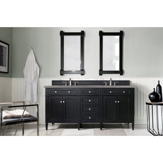 James Martin VanitiesBrittany 72" Double Vanity, Black Onyx w/ 3 CM Grey Expo Quartz Top650 - V72 - BKO - 3GEXAloha Habitat