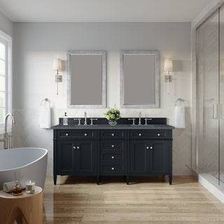 James Martin VanitiesBrittany 72" Double Vanity, Black Onyx w/ 3 CM Parisien Bleu Quartz Top650 - V72 - BKO - 3PBLAloha Habitat