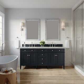 James Martin VanitiesBrittany 72" Double Vanity, Black Onyx w/ 3 CM Victorian Silver Quartz Top650 - V72 - BKO - 3VSLAloha Habitat