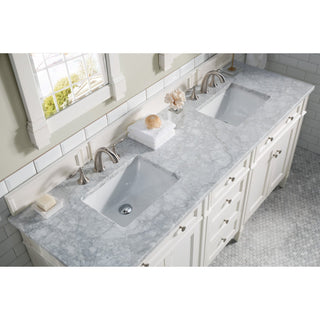James Martin VanitiesBrittany 72" Double Vanity, Bright White Vanity w/ 3 CM Carrara Marble Top655 - V72 - BW - 3CARAloha Habitat