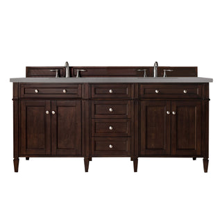 James Martin VanitiesBrittany 72" Double Vanity, Burnished Mahogany w/ 3 CM Grey Expo Quartz Top650 - V72 - BNM - 3GEXAloha Habitat