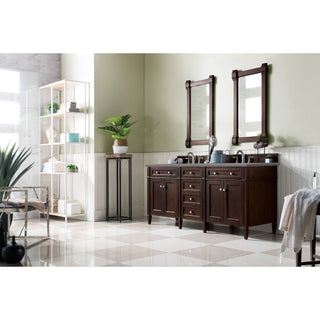 James Martin VanitiesBrittany 72" Double Vanity, Burnished Mahogany w/ 3 CM Grey Expo Quartz Top650 - V72 - BNM - 3GEXAloha Habitat