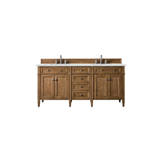James Martin VanitiesBrittany 72" Double Vanity, Saddle Brown w/ 3 CM Ethereal Noctis Quartz Top650 - V72 - SBR - 3ENCAloha Habitat