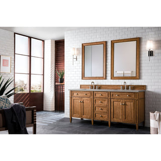 James Martin VanitiesBrittany 72" Double Vanity, Saddle Brown w/ 3 CM Grey Expo Quartz Top650 - V72 - SBR - 3GEXAloha Habitat