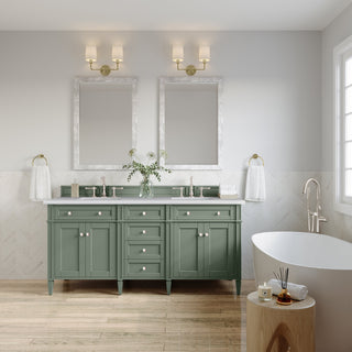 James Martin VanitiesBrittany 72" Double Vanity, Smokey Celadon w/ 3 CM Arctic Fall Top650 - V72 - SC - 3AFAloha Habitat
