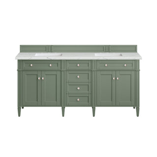 James Martin VanitiesBrittany 72" Double Vanity, Smokey Celadon w/ 3 CM Ethereal Noctis Top650 - V72 - SC - 3ENCAloha Habitat