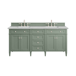 James Martin VanitiesBrittany 72" Double Vanity, Smokey Celadon w/ 3 CM Ethereal Noctis Top650 - V72 - SC - 3ENCAloha Habitat