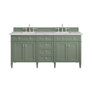 James Martin VanitiesBrittany 72" Double Vanity, Smokey Celadon w/ 3 CM Victorian Silver Top650 - V72 - SC - 3VSLAloha Habitat