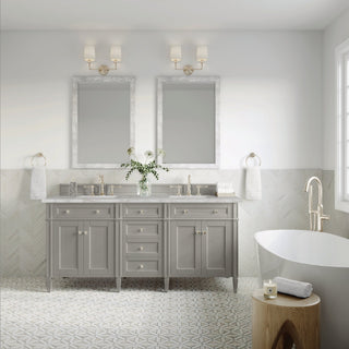 James Martin VanitiesBrittany 72" Double Vanity, Urban Gray w/ 3 CM Victorian Silver Quartz Top650 - V72 - UGR - 3VSLAloha Habitat