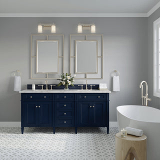 James Martin VanitiesBrittany 72" Double Vanity, Victory Bleu w/ 3 CM Victorian Silver Quartz Top650 - V72 - VBL - 3VSLAloha Habitat