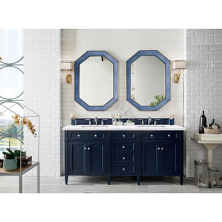 James Martin VanitiesBrittany 72" Double Vanity, Victory Blue w/ 3 CM Arctic Fall Solid Surface Top650 - V72 - VBL - 3AFAloha Habitat