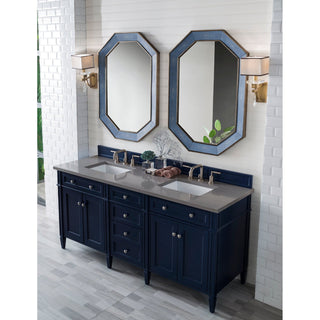 James Martin VanitiesBrittany 72" Double Vanity, Victory Blue w/ 3 CM Grey Expo Quartz Top650 - V72 - VBL - 3GEXAloha Habitat