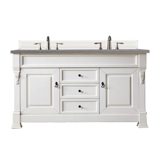James Martin VanitiesBrookfield 60" Double Vanity, Bright White w/ 3 CM Grey Expo Quartz Top147 - V60D - BW - 3GEXAloha Habitat