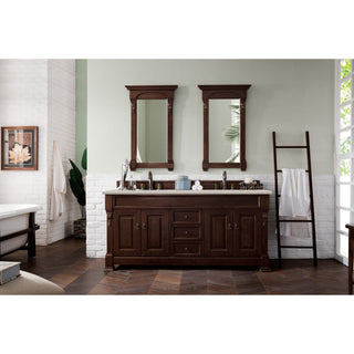 James Martin VanitiesBrookfield 72" Double Vanity, Burnished Mahogany w/ 3 CM Arctic Fall Solid Surface Top147 - 114 - 5761 - 3AFAloha Habitat
