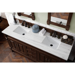 James Martin VanitiesBrookfield 72" Double Vanity, Burnished Mahogany w/ 3 CM Arctic Fall Solid Surface Top147 - 114 - 5761 - 3AFAloha Habitat