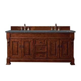 James Martin VanitiesBrookfield 72" Double Vanity, Warm Cherry w/ 3 CM Parisien Bleu Quartz Top147 - 114 - 5781 - 3PBLAloha Habitat