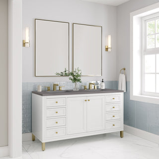 James Martin VanitiesChicago 60" Double Vanity, Glossy White w/ 3 CM Grey Expo Top305 - V60D - GW - 3GEXAloha Habitat