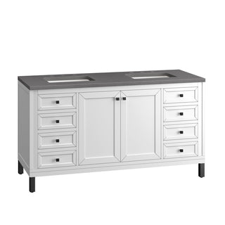 James Martin VanitiesChicago 60" Double Vanity, Glossy White w/ 3 CM Grey Expo Top305 - V60D - GW - 3GEXAloha Habitat