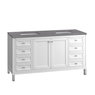 James Martin VanitiesChicago 60" Double Vanity, Glossy White w/ 3 CM Grey Expo Top305 - V60D - GW - 3GEXAloha Habitat