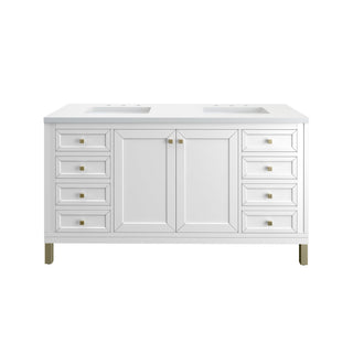 James Martin VanitiesChicago 60" Double Vanity, Glossy White w/ 3 CM White Zeus Top305 - V60D - GW - 3WZAloha Habitat