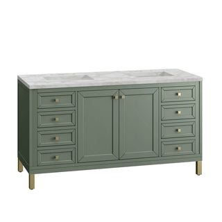 James Martin VanitiesChicago 60" Double Vanity, Smokey Celadon w/ 3 CM Victorian Silver Top305 - V60D - SC - 3VSLAloha Habitat