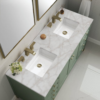 James Martin VanitiesChicago 60" Double Vanity, Smokey Celadon w/ 3 CM Victorian Silver Top305 - V60D - SC - 3VSLAloha Habitat
