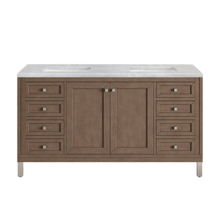 James Martin VanitiesChicago 60" Double Vanity, Whitewashed Walnut w/ 3 CM Arctic Fall Solid Surface Top305 - V60D - WWW - 3AFAloha Habitat