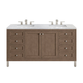 James Martin VanitiesChicago 60" Double Vanity, Whitewashed Walnut w/ 3 CM Arctic Fall Solid Surface Top305 - V60D - WWW - 3AFAloha Habitat