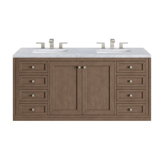 James Martin VanitiesChicago 60" Double Vanity, Whitewashed Walnut w/ 3 CM Carrara Marble Top305 - V60D - WWW - 3CARAloha Habitat
