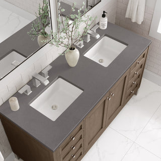 James Martin VanitiesChicago 60" Double Vanity, Whitewashed Walnut w/ 3 CM Grey Expo Quartz Top305 - V60D - WWW - 3GEXAloha Habitat