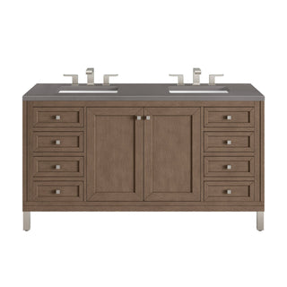 James Martin VanitiesChicago 60" Double Vanity, Whitewashed Walnut w/ 3 CM Grey Expo Quartz Top305 - V60D - WWW - 3GEXAloha Habitat