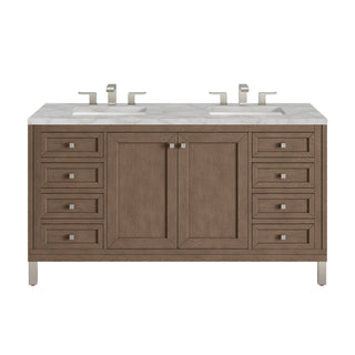 James Martin VanitiesChicago 60" Double Vanity, Whitewashed Walnut w/ 3 CM Victorian Silver Quartz Top305 - V60D - WWW - 3VSLAloha Habitat