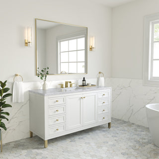 James Martin VanitiesChicago 60" Single Vanity, Glossy White w/ 3 CM Carrara Marble Top305 - V60S - GW - 3CARAloha Habitat