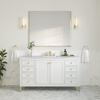James Martin VanitiesChicago 60" Single Vanity, Glossy White w/ 3 CM Carrara Marble Top305 - V60S - GW - 3CARAloha Habitat