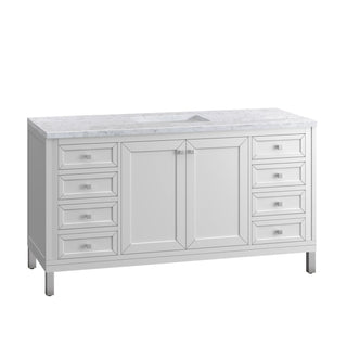 James Martin VanitiesChicago 60" Single Vanity, Glossy White w/ 3 CM Carrara Marble Top305 - V60S - GW - 3CARAloha Habitat