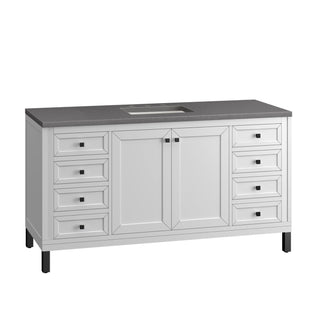 James Martin VanitiesChicago 60" Single Vanity, Glossy White w/ 3 CM Grey Expo Top305 - V60S - GW - 3GEXAloha Habitat