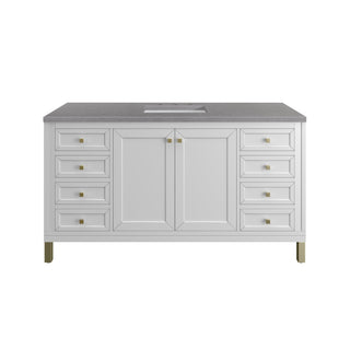 James Martin VanitiesChicago 60" Single Vanity, Glossy White w/ 3 CM Grey Expo Top305 - V60S - GW - 3GEXAloha Habitat