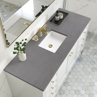 James Martin VanitiesChicago 60" Single Vanity, Glossy White w/ 3 CM Grey Expo Top305 - V60S - GW - 3GEXAloha Habitat